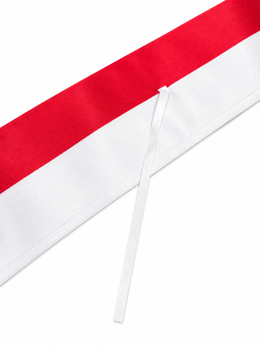 Szarfa biało-czerwona do pocztu Sztandarowego srebrne frędzle 3 szt.